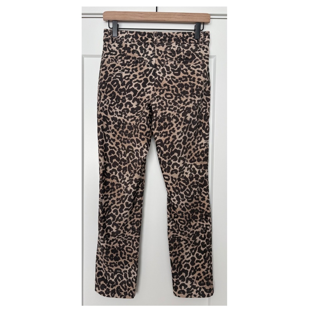 Free People Leopard Print Slim Mob Wife Aesthetic Trousers Indie Animal Print 4 - Picture 3 of 8